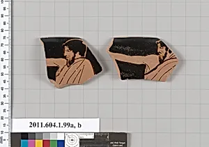 Terracotta rim fragments of a kylix (drinking cup)