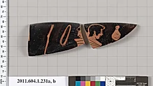 Terracotta rim fragments of a kylix (drinking cup)