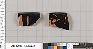 Terracotta rim fragments of a kylix (drinking cup)