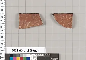 Terracotta rim fragments of a kylix (drinking cup)