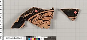Terracotta rim fragments of a kylix (drinking cup)