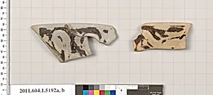 Terracotta rim fragments of a kylix (drinking cup)