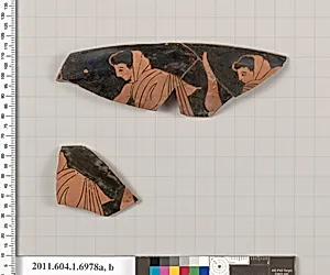 Terracotta rim fragments of a kylix (drinking cup) by Unknown Artist