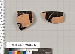 Terracotta rim fragments of a kylix (drinking cup)