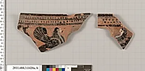 Terracotta rim fragments of a skyphos (deep drinking cup)