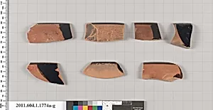 Terracotta rim fragments of kylikes(drinking cups)