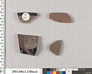 Terracotta rim fragments of kylikes(drinking cups)