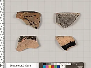 Terracotta rim fragments of kylikes (drinking cups) by Unknown Artist