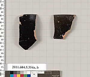 Terracotta rim fragments of kylikes (drinking cups) by Unknown Artist