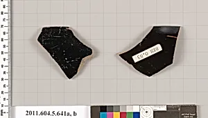 Terracotta rim fragments of kylikes (drinking cups)