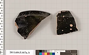 Terracotta rim fragments of stemless kylikes (drinking cups)? by Unknown Artist
