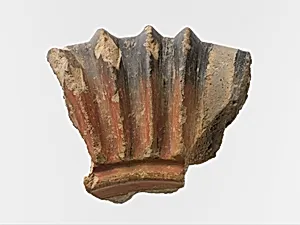 Terracotta rim or handle from a large vase by Unknown Artist