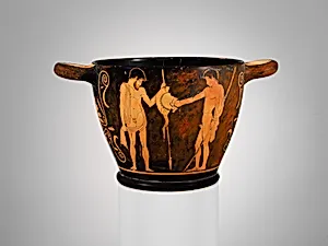 Terracotta skyphos (deep drinking cup)