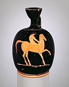 Terracotta squat lekythos (oil flask)