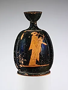Terracotta squat lekythos (oil flask)