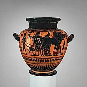 Terracotta stamnos (jar) by Painter of London B 343
