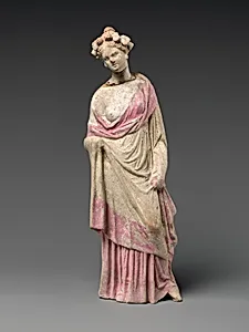 Terracotta statuette of a woman