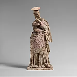 Terracotta statuette of a woman