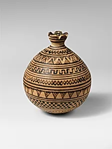 Terracotta vase in the form of a pomegranate by Unknown Artist