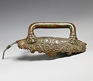 Two bronze handles