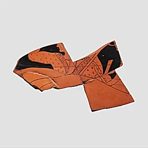 Two fragments of a terracotta calyx-krater (bowl for mixing wine and water) by Pioneer Group