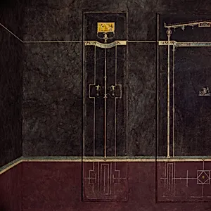 Wall painting on black ground: Egyptianizing scene and pair of swans, from the imperial villa at Boscotrecase