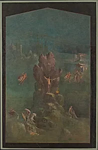 Wall painting: Perseus and Andromeda in landscape, from the imperial villa at Boscotrecase