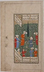 "A Scene of Lovers and their Friends in a Garden", Folio from a Kulliyat (Complete Works) of Sa'di