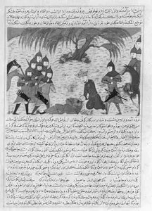 "Alexander the Great and Dying Darius", Folio from a Majma' al-Tavarikh (Compendium of Histories) of Hafiz-i Abru