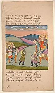 "Ali and Omar on the Battlefield," Folio from a Hamla-yi Haidari by Muhammad Rafi Khan