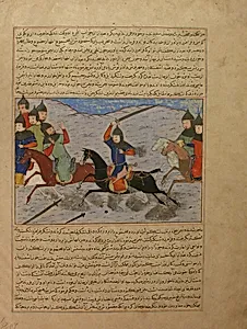 "Bahman Taking Revenge on the Sistanians" Folio from the Majma' al-Tavarikh (Compendium of Histories) of Hafiz-i Abru by Hafiz-i Abru