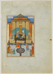 "Bahram Gur in the Sandal Palace on Thursday", Folio 230 from a Khamsa (Quintet) of Nizami of Ganja