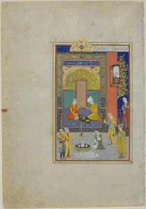 "Bahram Gur in the Yellow Palace on Sunday", Folio 213 from a Khamsa (Quintet) of Nizami of Ganja