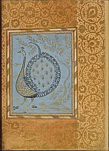 "Calligraphic Composition in Shape of Peacock," Folio from the Bellini Album
