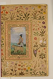 "Dervish With a Lion", Folio from the Shah Jahan Album by Padarath|Sultan 'Ali al-Mashhadi