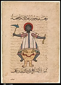 "Design for a Clock in the Form of an Elephant with an Indian Driver", Folio from a Book of the Knowledge of Ingenious Mechanical Devices by al-Jazari by Badi' al-Zaman ibn al-Razzaz al-Jazari