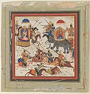 "Gav and Talhand in Battle", Folio from a Shahnama (Book of Kings) by Abu'l Qasim Firdausi