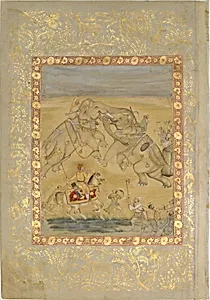 Jahangir Watching an Elephant Fight