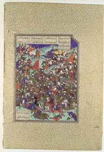 "Kai Khusrau Defeats the Army of Makran", Folio 376v from the Shahnama (Book of Kings) of Shah Tahmasp