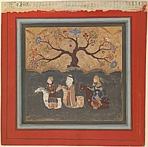 "Kai Khusrau, Farangis and Giv Crossing the River Jihun (Oxus)", Folio from a Shahnama (Book of Kings) by Abu'l Qasim Firdausi