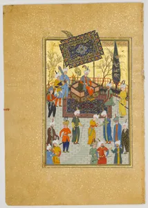 "Khusrau Seated on his Throne", Folio 64 from a Khamsa (Quintet) of Nizami of Ganja