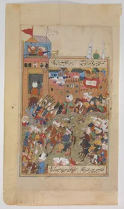 "Ottoman Army Entering a City", Folio from a Divan of Mahmud `Abd al-Baqi