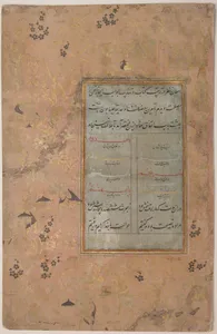 Page of Calligraphy from an Anthology of Poetry by Sa`di and Hafiz