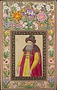 "Portrait of the Russian Ambassador, Prince Andrey Priklonskiy", Folio from the Davis Album by 'Ali Quli Jabbadar