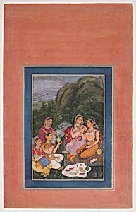 "Princess with Attendants Picnicking in the Open Air", Folio from the Davis Album