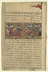 "Rustam Captures the Shah of Sham and the Shah of Berber", Folio from a Shahnama (Book of Kings) of Firdausi by Abu'l Qasim Firdausi