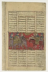 "Sam Comes to Inspect Rustam", Folio from a Shahnama (Book of Kings) by Abu'l Qasim Firdausi