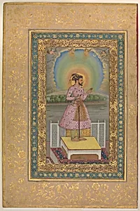 "Shah Jahan on a Terrace, Holding a Pendant Set With His Portrait", Folio from the Shah Jahan Album by Chitarman