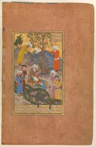 "Shaikh San'an and the Christian Maiden", Folio 22v from a Mantiq al-Tayr (Language of the Birds)