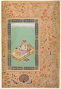 "The Emperor Shah Jahan with his Son Dara Shikoh", Folio from the Shah Jahan Album by Nanha|Mir 'Ali Haravi